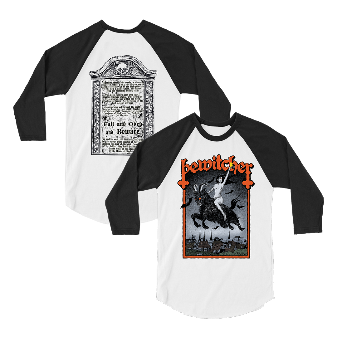Bewitcher - Witch Goat Raglan - White/Black