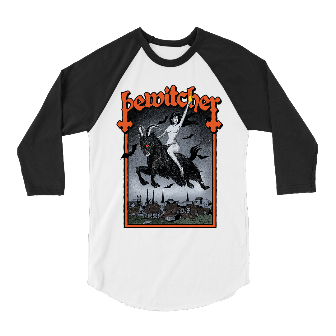 Bewitcher - Witch Goat Raglan - White/Black