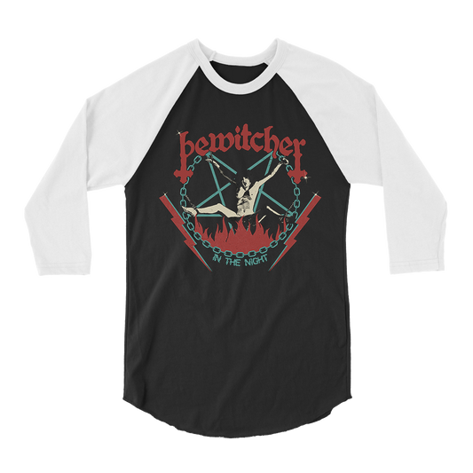 Bewitcher - In The Night Raglan - Black/White