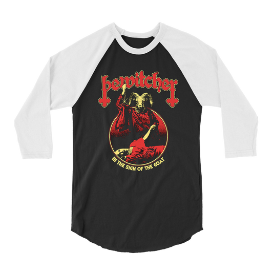 Bewitcher - In The Sign of The Goat Raglan- Black/White