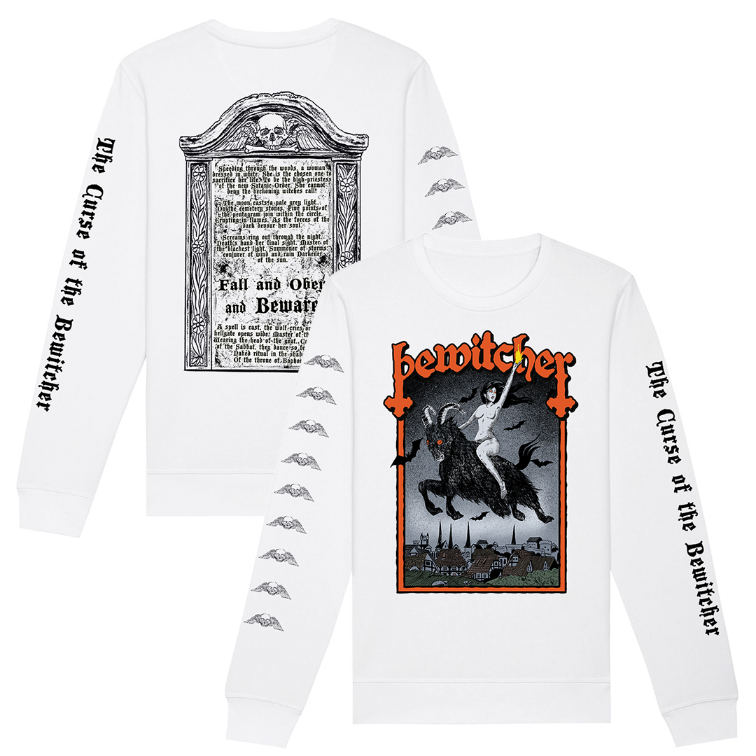 Bewitcher - Witch Goat Crewneck Sweatshirt - White