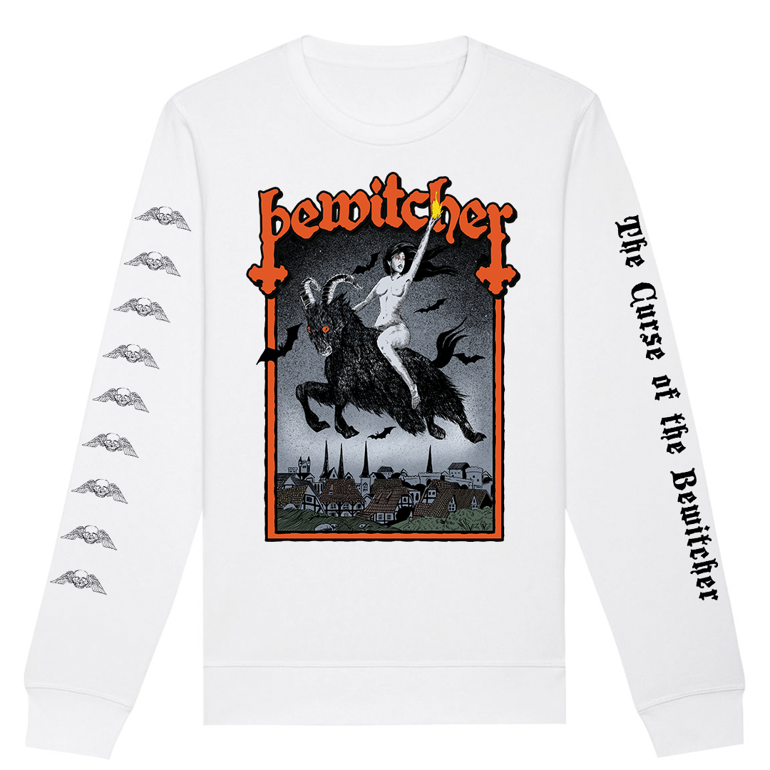 Bewitcher - Witch Goat Crewneck Sweatshirt - White