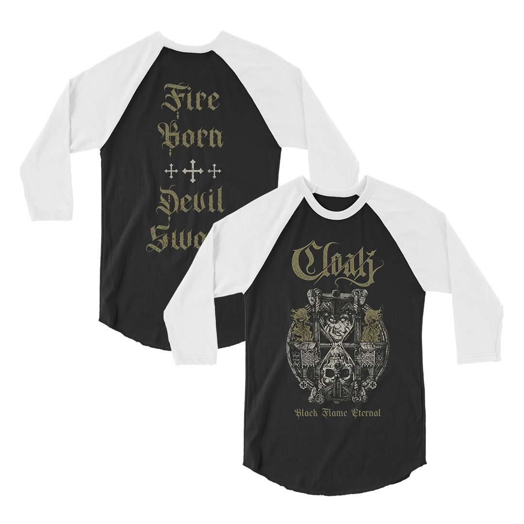 Cloak - Black Flame Eternal Raglan - Black/White