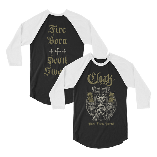 Cloak - Black Flame Eternal Raglan - Black/White