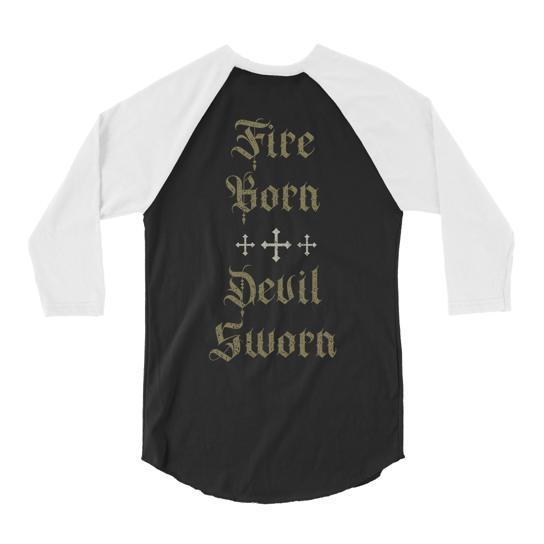 Cloak - Black Flame Eternal Raglan - Black/White