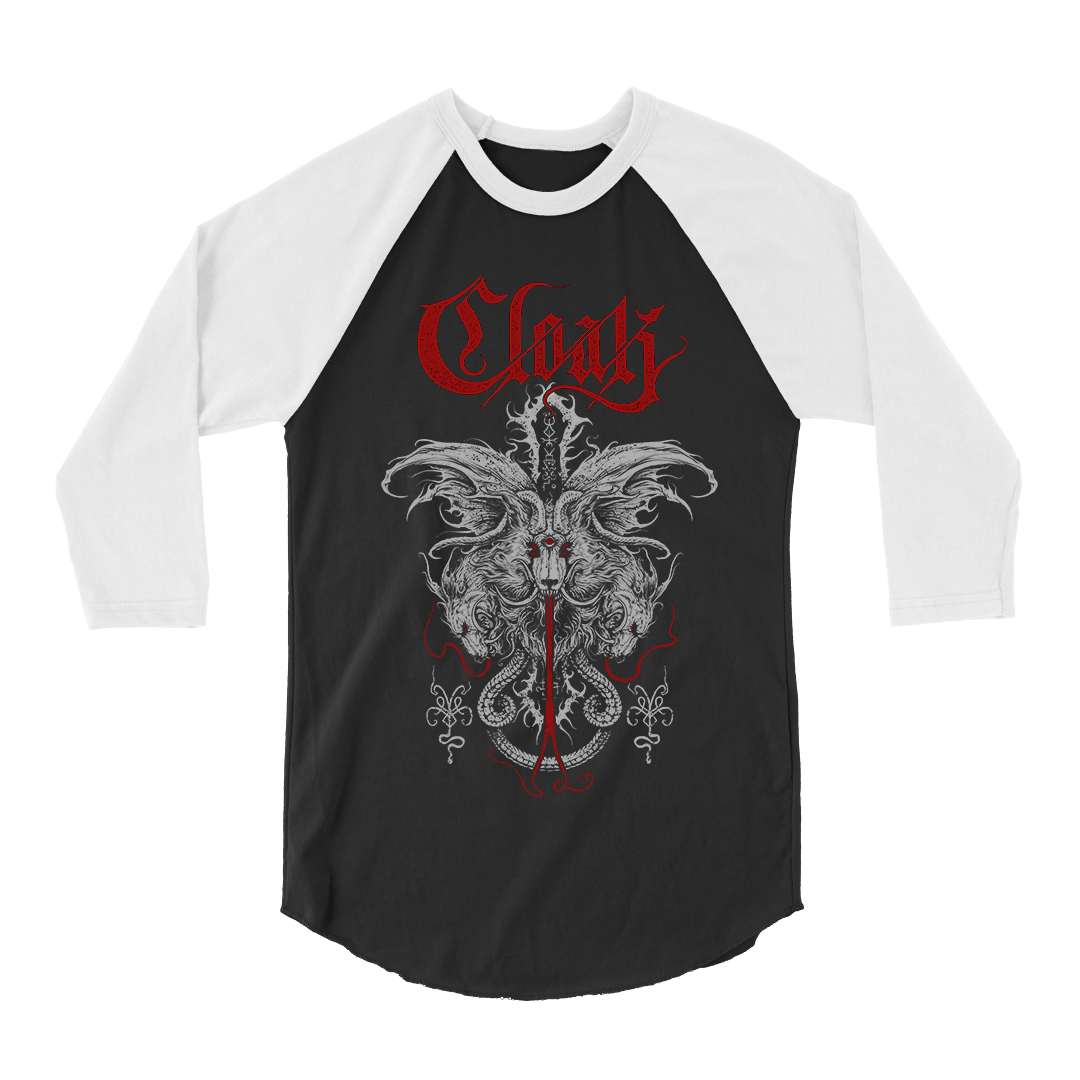 Cloak - Wolves Raglan - Black/White