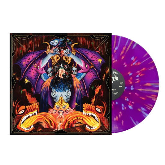 Devil Master - Satan Spits on Children of Light Vinyl LP - Neon Violet with Halloween Orange/Mustard Yellow/Cyan Blue Splatter