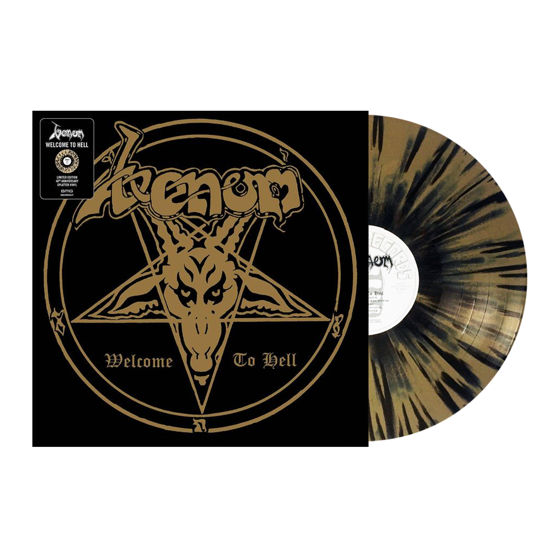 Venom - Welcome to Hell 40th Anniversary Edition Vinyl LP - Gold & Black Splatter