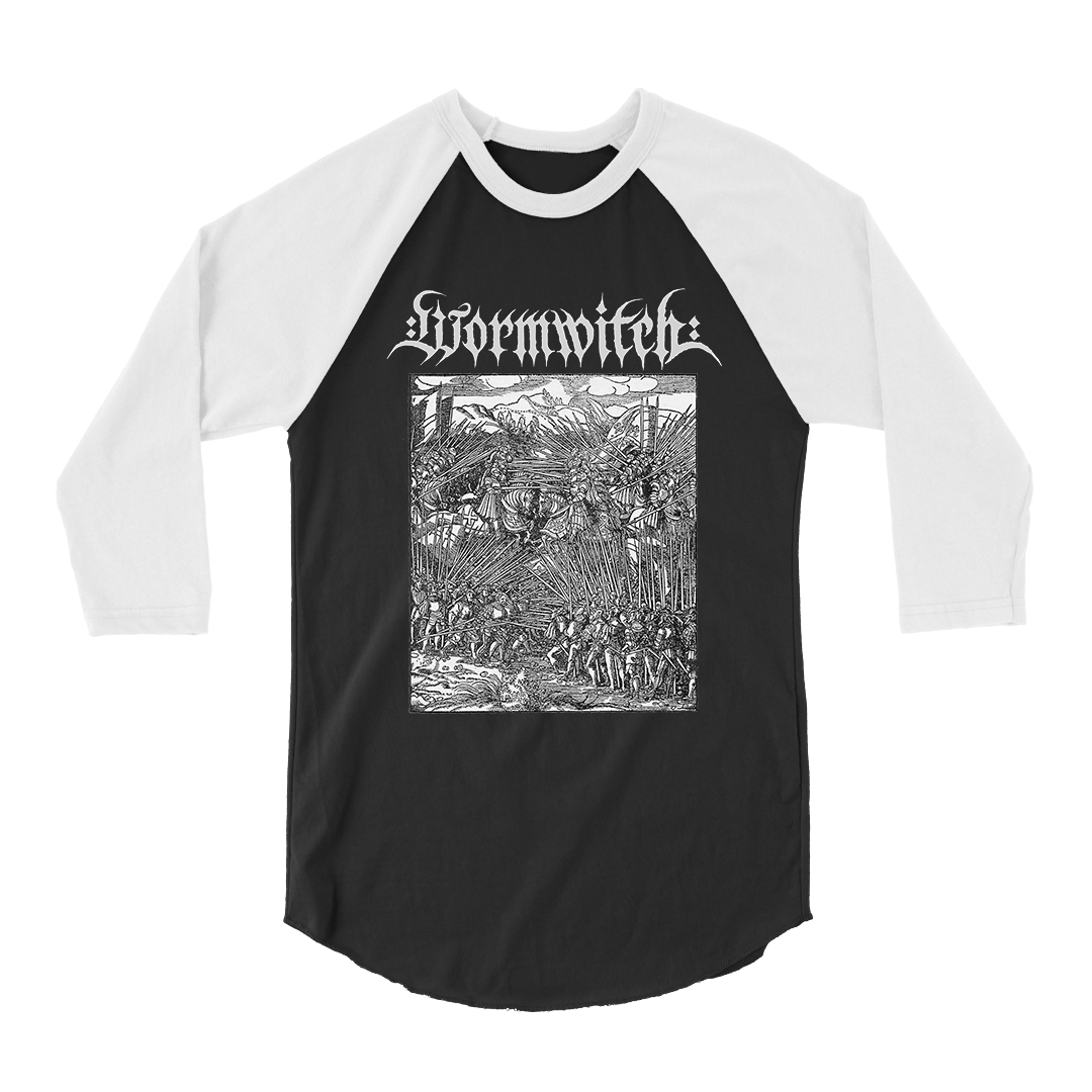 Wormwitch - Adversary in Flames Raglan - Black/White