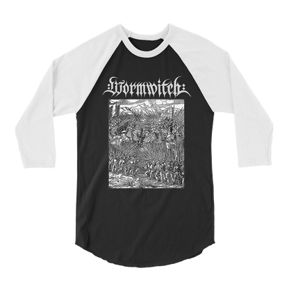 Wormwitch - Adversary in Flames Raglan - Black/White