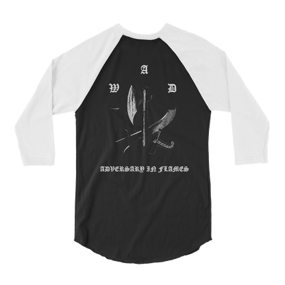 Wormwitch - Adversary in Flames Raglan - Black/White